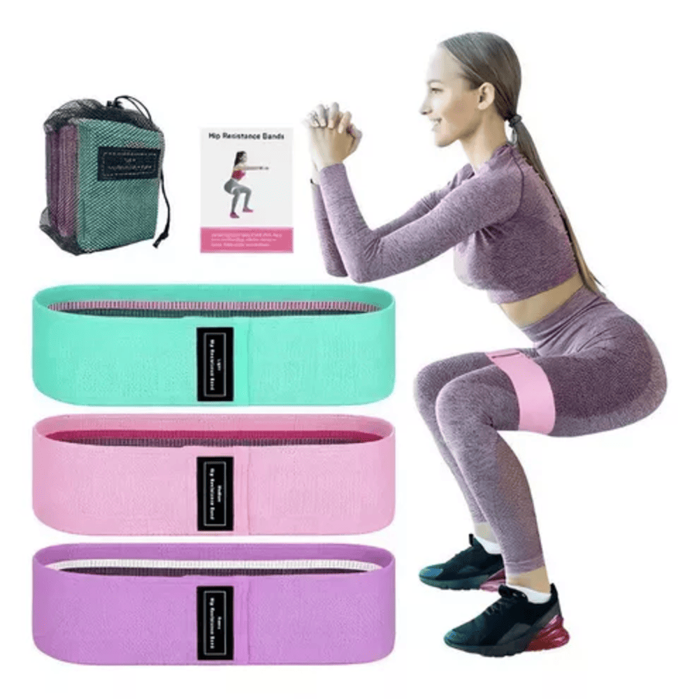 KIT BALÓN PILATES YOGA 55M +  Kit BANDAS ELASTICAS RESISTENCIA X3(3)