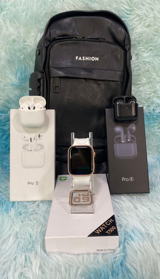 BOLSO ANTIROBO + RELOJ T500 + PRO 5 MINI